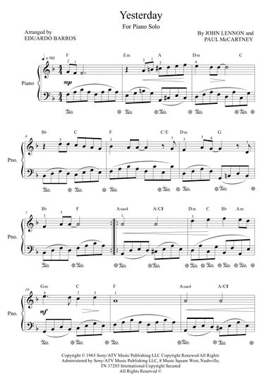 Yesterday (arr. Eduardo Barros)