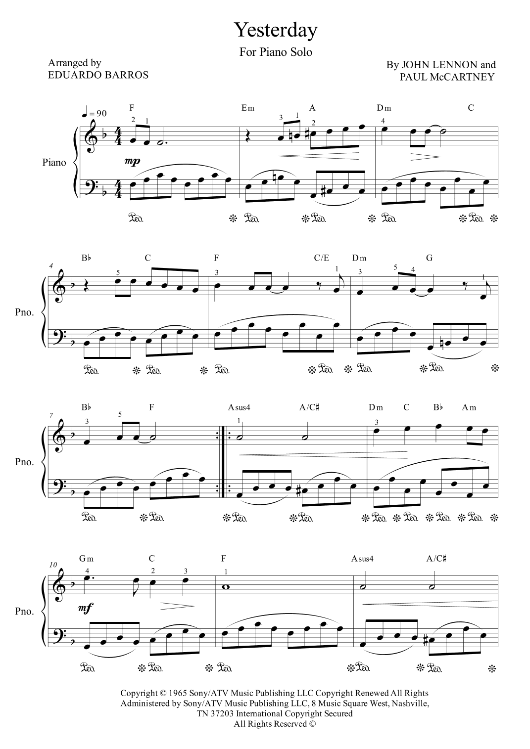 Yesterday (arr. Eduardo Barros)