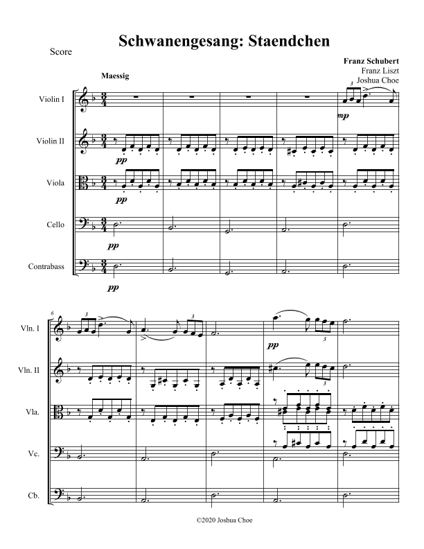 Ständchen from Schwanengesang, D.957 (arr. Joshua Choe)