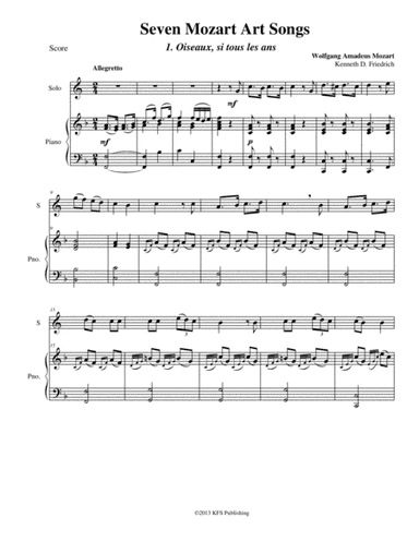 Seven Mozart Art Songs (arr. Kenneth D. Friedrich)