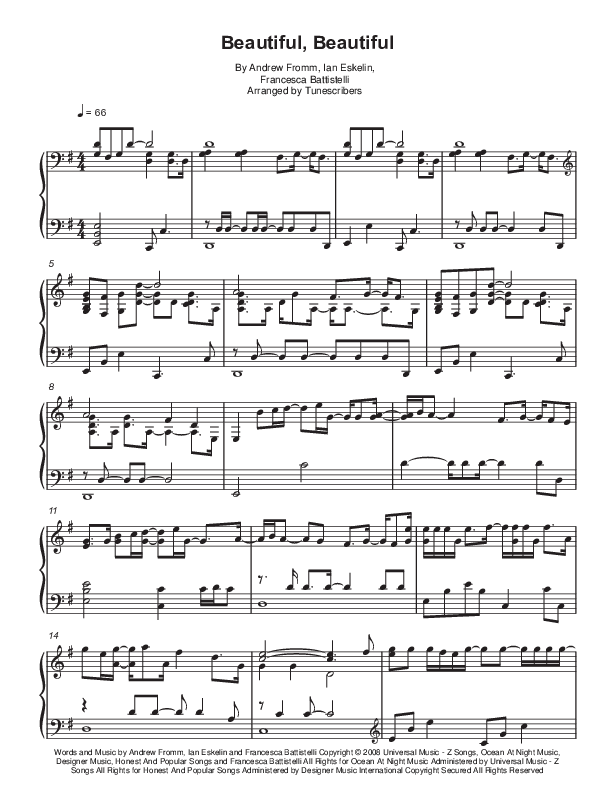 Beautiful, Beautiful (arr. Tunescribers)