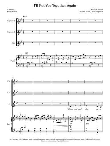 I'll Put You Together Again (arr. Paul Mellors)