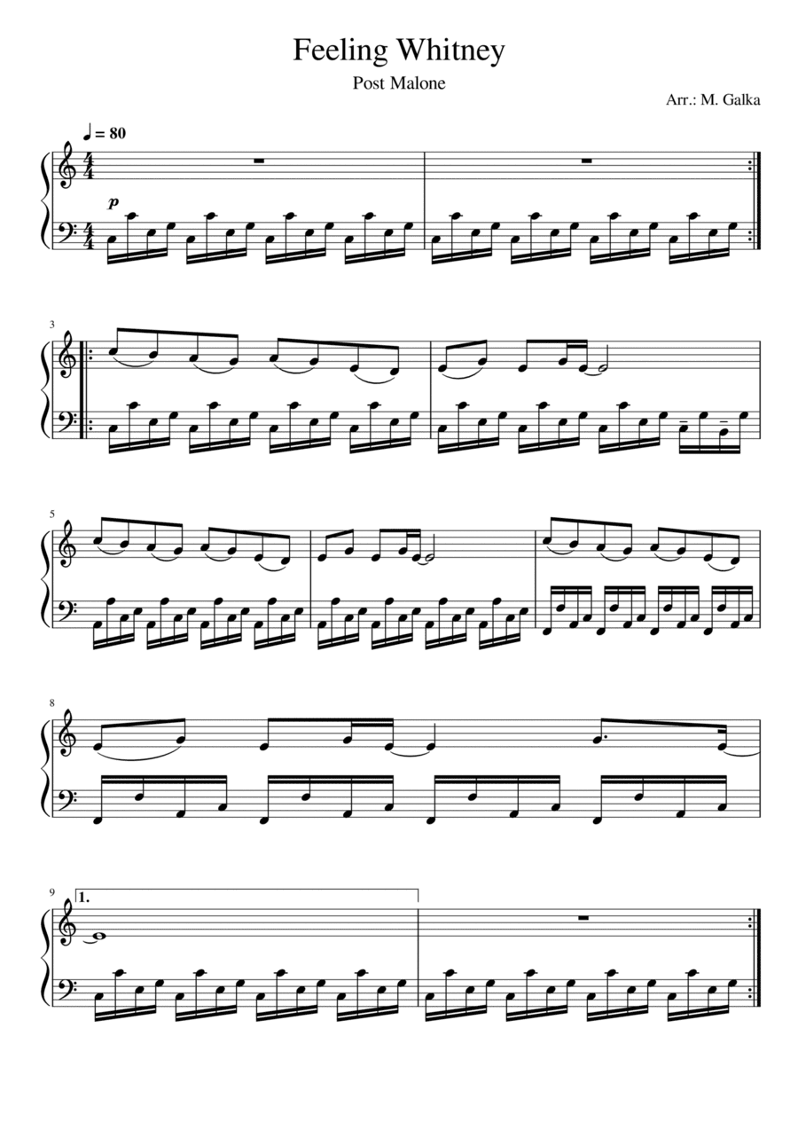 Feeling Whitney (arr. M. Galka)
