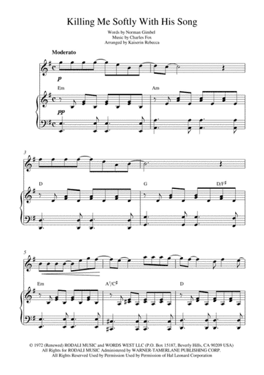 Killing Me Softly With His Song (arr. Kaiserin Rebecca)