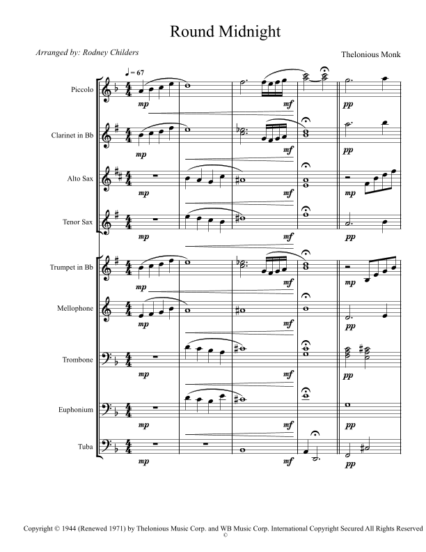 'round Midnight (arr. Rodney Childers)
