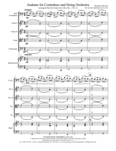 Andante for Contrabass and Strings (arr. Joel Jacklich (ASCAP))