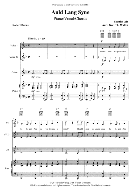 Auld Lang Syne (arr. Gert Th. Walter)