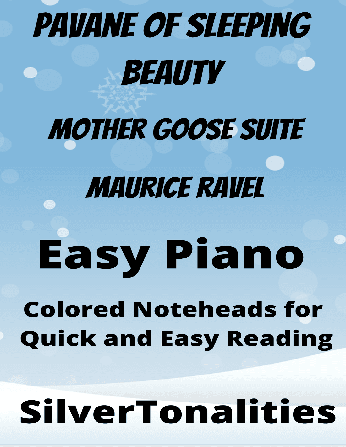 Pavane of Sleeping Beauty Mother Goose Suite Easy Piano Sheet Music with Colored Notation (arr. SilverTonalities)
