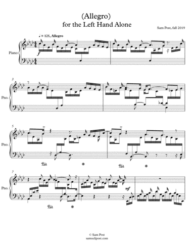 (Allegro) for the Left Hand Alone, op. 48, #3