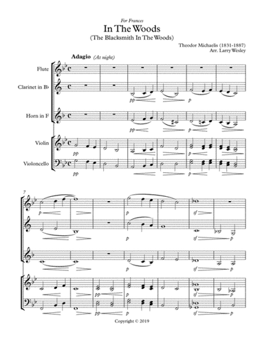 In The Woods for mixed quintet (arr. Larry Wesley)