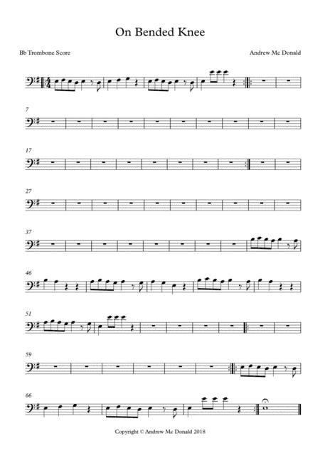On Bended Knee Bb Trombone Score