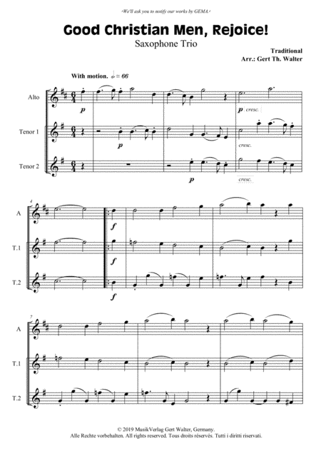Good Christian Men, Rejoice! (arr. Gert Th. Walter)