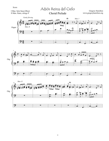 Adiós Reina del Cielo - Choral Prelude for Organ (arr. Gregory Hamilton)