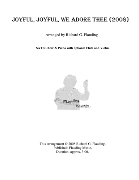 Joyful, Joyful, We Adore Thee (Choir & Piano) (arr. Ric Flauding)
