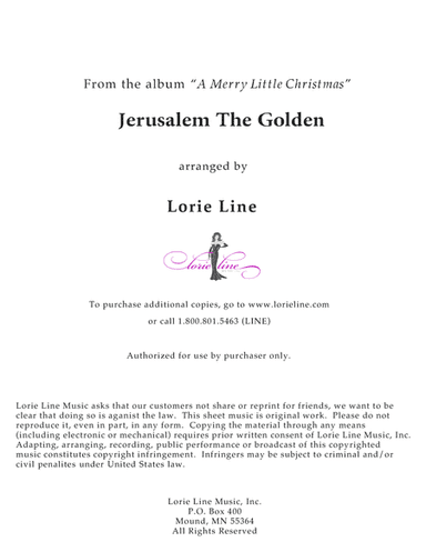 Jerusalem The Golden (arr. Lorie Line)