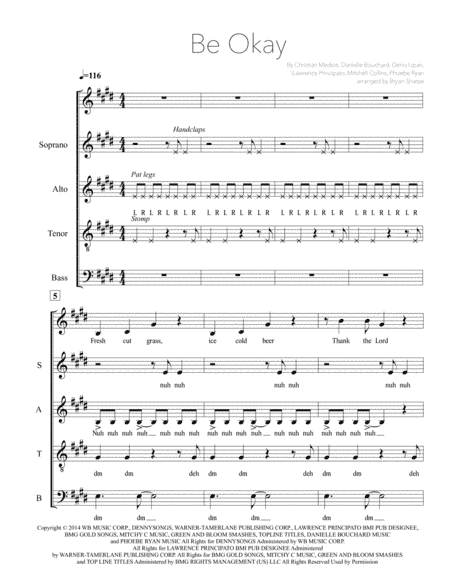 Be Okay (arr. Bryan Sharpe)