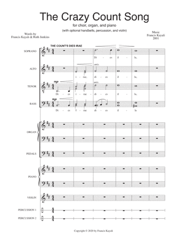 The Crazy Count Song (Full Score) • SATB choir, organ, piano (+ optional perc., violin, handbells)