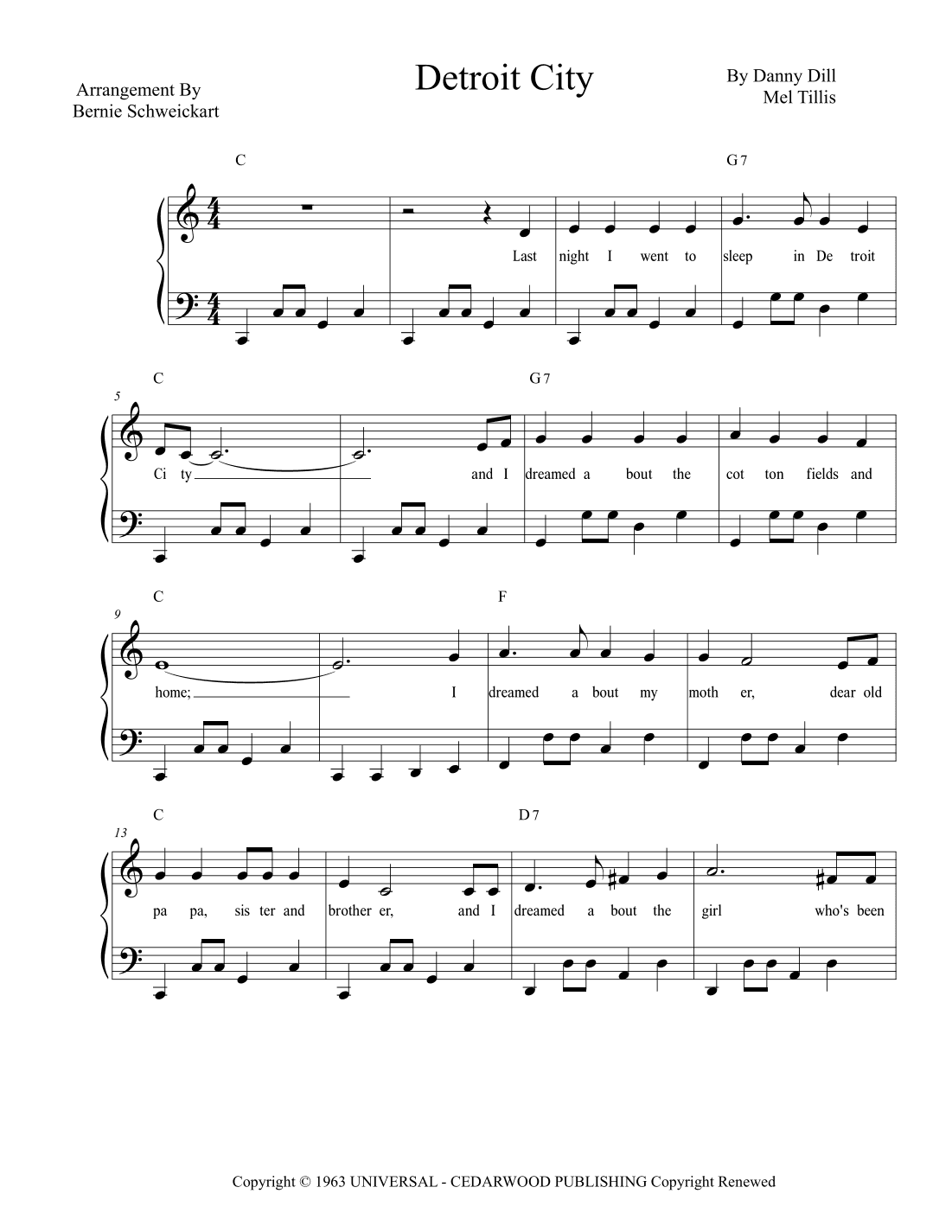 Detroit City (arr. Bernie Schweickart)