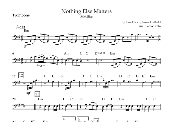 Nothing Else Matters (arr. Fabio Britto)