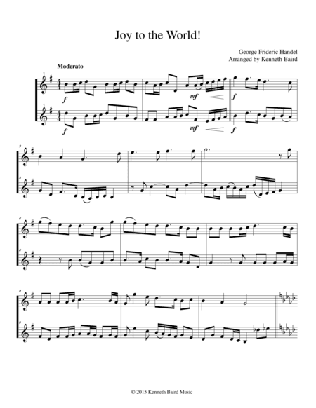 Joy to the World (trumpet duet) (arr. Kenneth Baird)