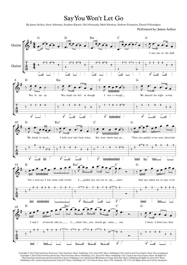 Say You Won't Let Go (arr. Arr. MDS)