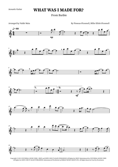 What Was I Made For? (arr. Valdir Maia)