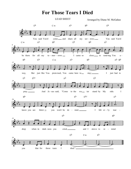 For Those Tears I Died (arr. Diane M. McGahee)