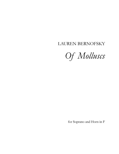 Of Molluscs, version for Soprano and Horn in F
