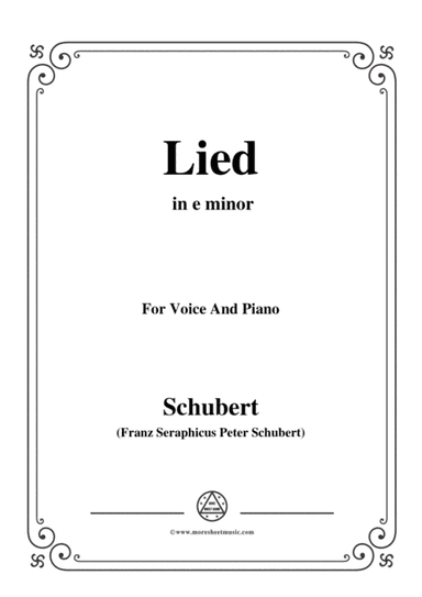 Schubert-Lied(Mutter geht durch ihre Kammern),D.373,in e minor,for Voice&Piano (arr. MSM)