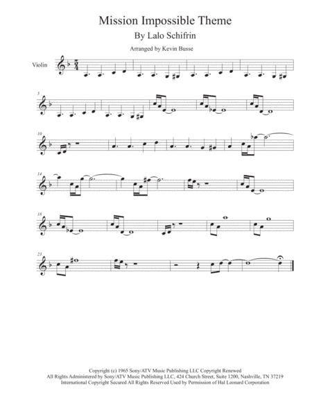 Mission: Impossible Theme  from the Paramount Television Series MISSION: IMPOSSIBLE (arr. Kevin Busse)