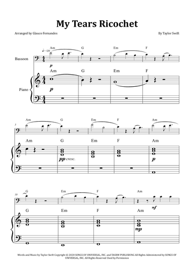 My Tears Ricochet (arr. Glauco Fernandes)