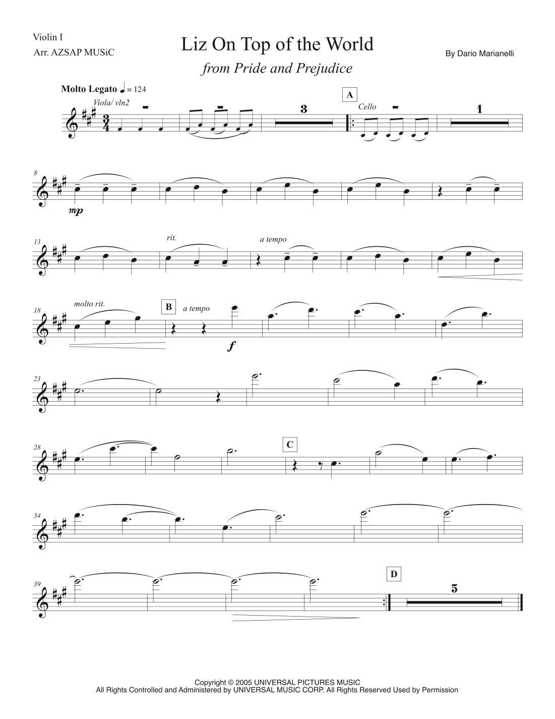 Liz On Top Of The World (arr. AZSAP MUSiC)