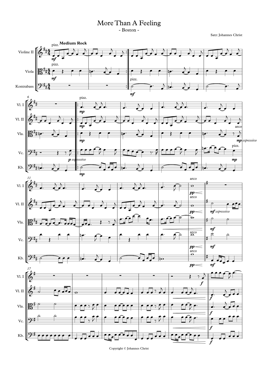 More Than A Feeling (arr. Johannes Christ)
