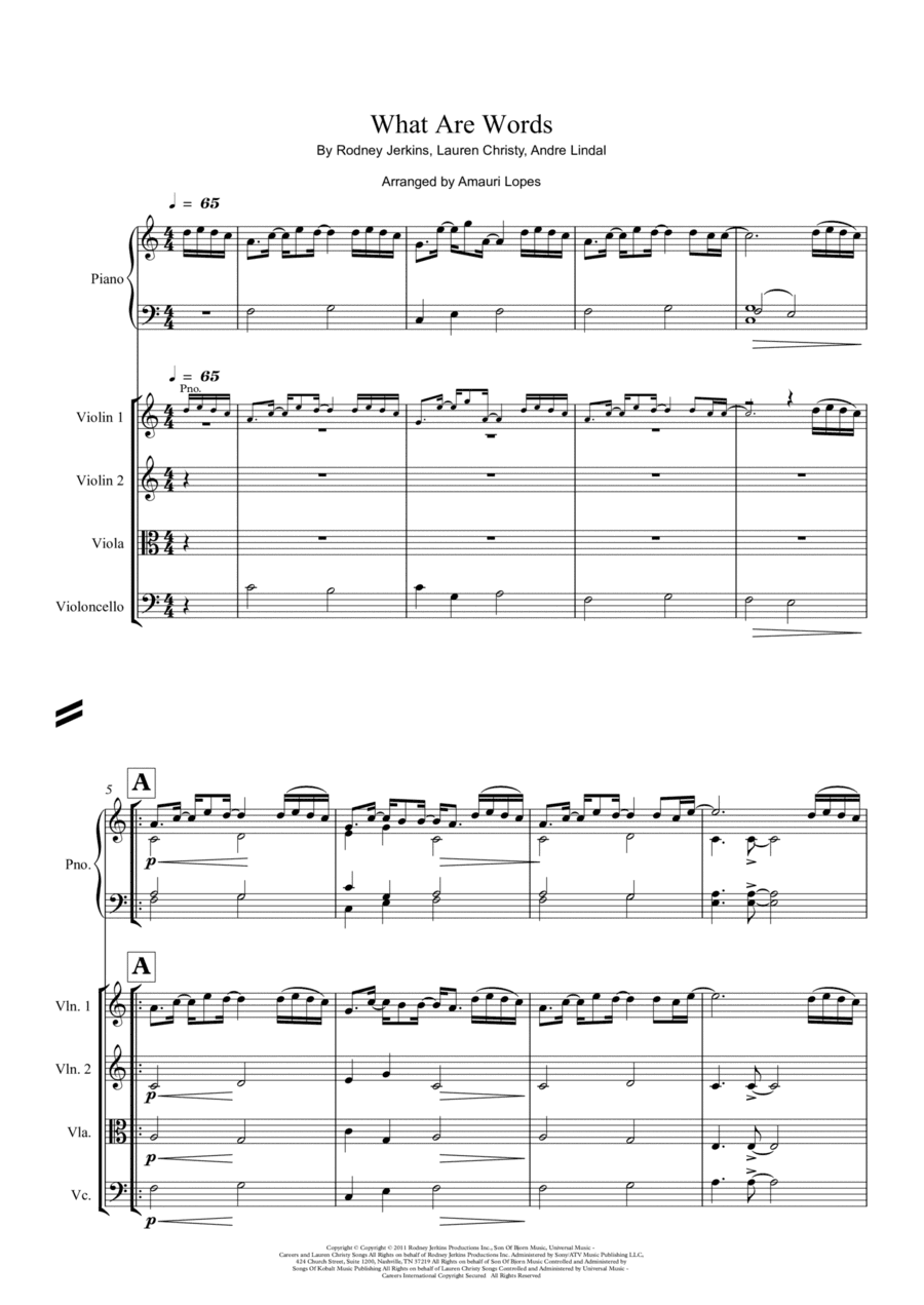 What Are Words (arr. Amauri Lopes)