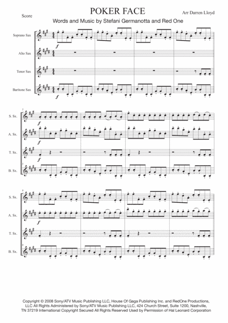 Poker Face (arr. Darren Lloyd)