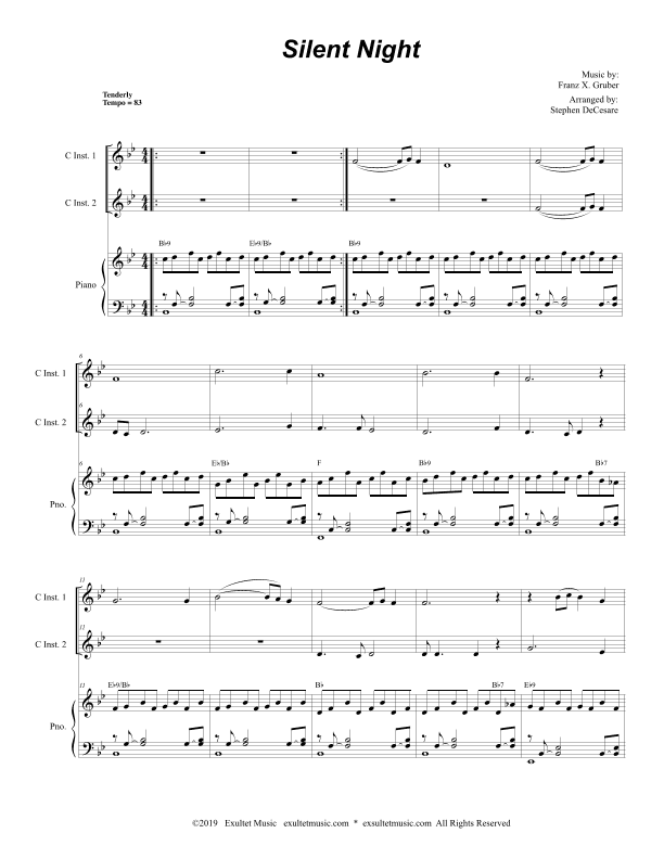 Silent Night (Duet for C-Instruments) (arr. Stephen DeCesare)