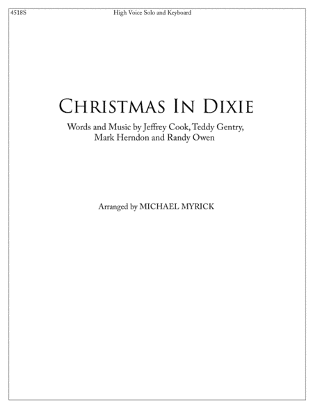 Christmas In Dixie (arr. MICHAEL MYRICK)