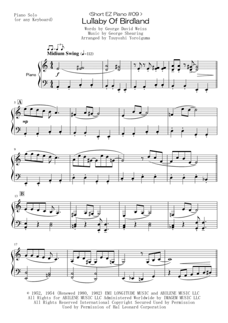 Lullaby Of Birdland (arr. Tsuyoshi Yoroiguma)