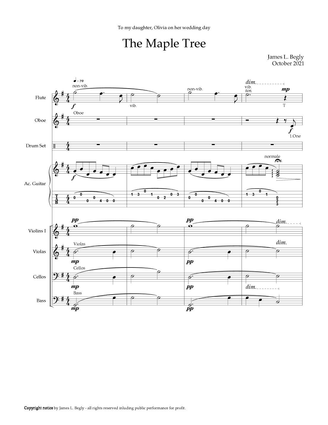 The Maple Tree - Score Only