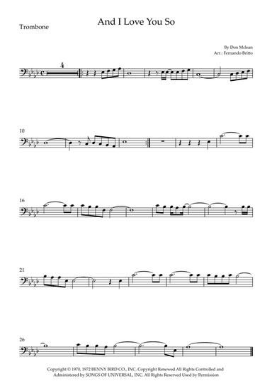 And I Love You So (arr. Fernando Britto)