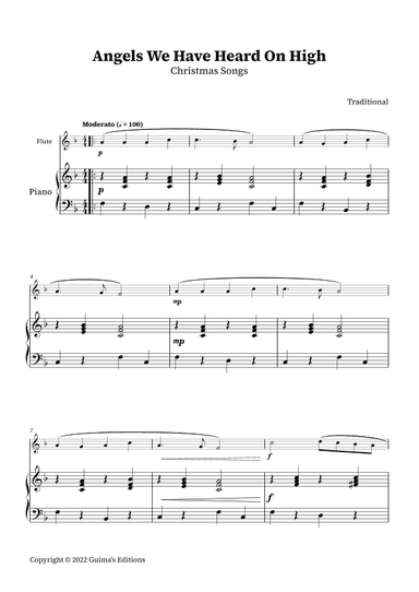 Angels We Have Heard On High (arr. Guima's Editions)