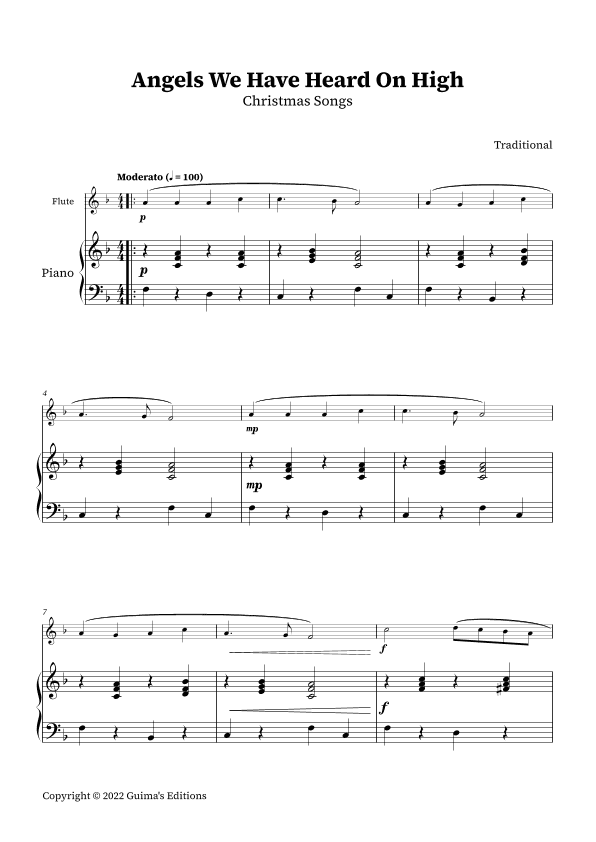 Angels We Have Heard On High (arr. Guima's Editions)