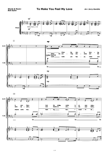 To Make You Feel My Love (arr. Jerry Gamble)