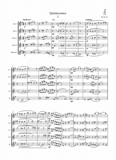 Quintessence I & II - Saxophone Quintet (AATTB)
