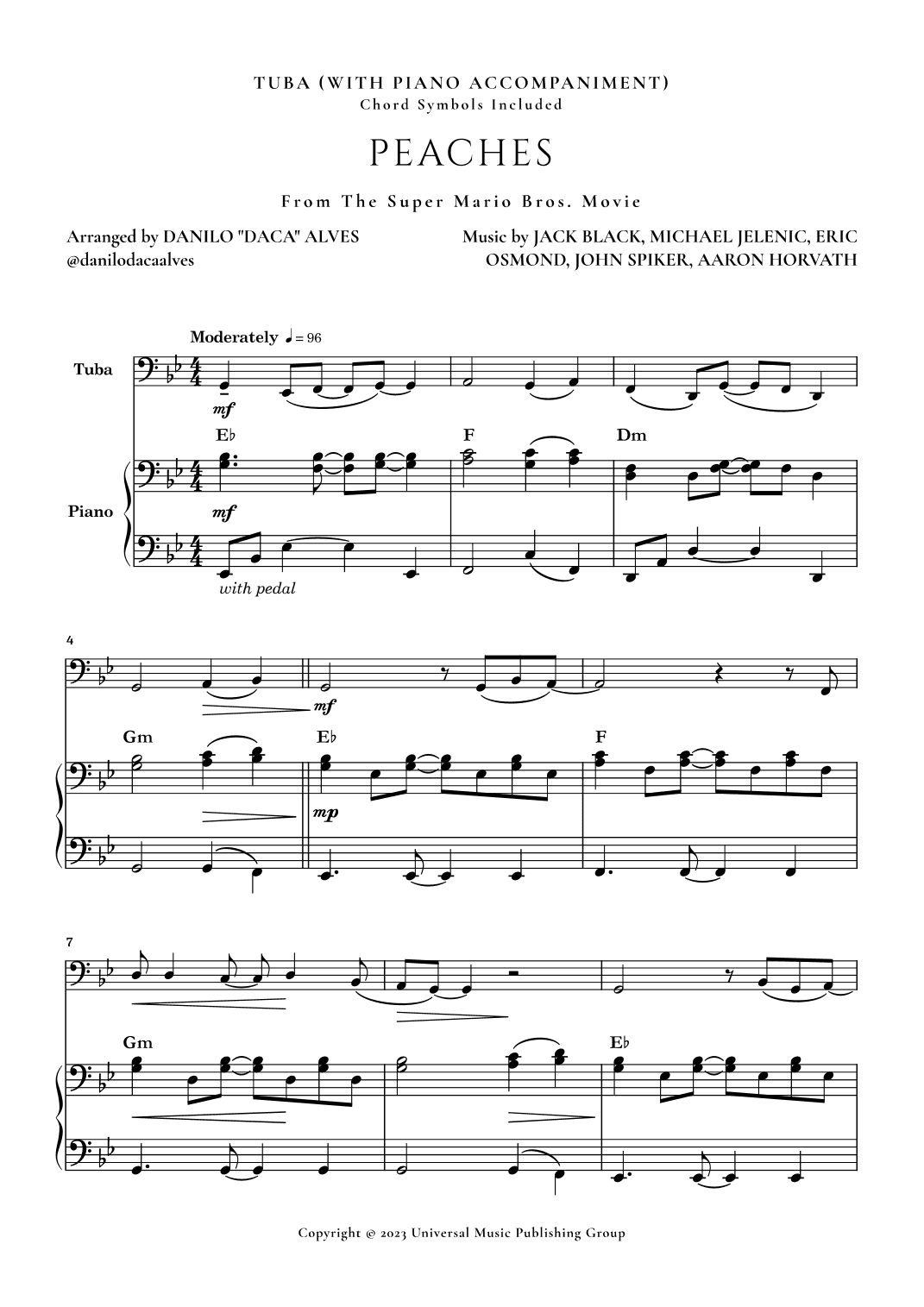 Peaches (arr. Danilo "Daca" Alves)