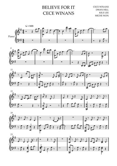 Believe For It (arr. by ezequiel)