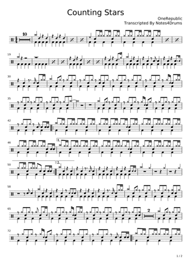 Counting Stars (arr. Notes4Drums)
