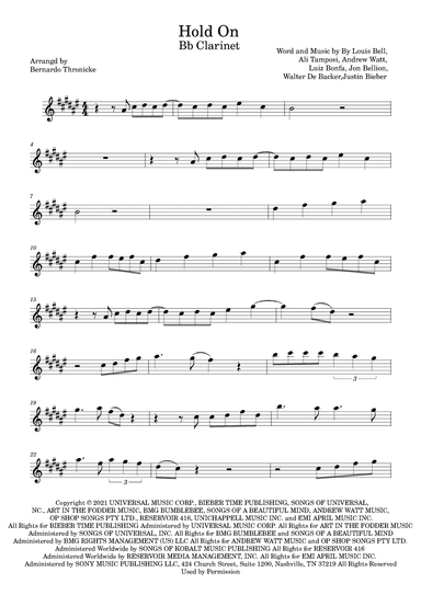 Hold On (arr. Bernardo Thronicke)