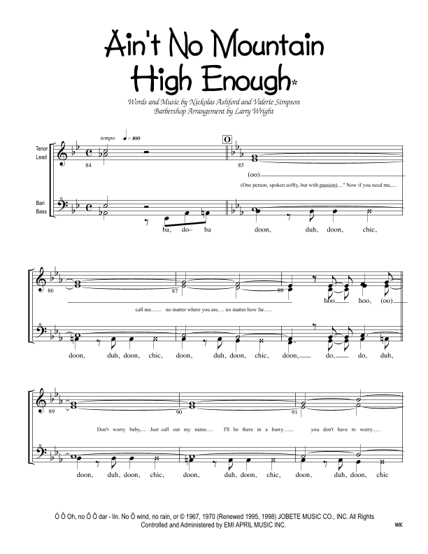 Ain't No Mountain High Enough (arr. Larry Wright)