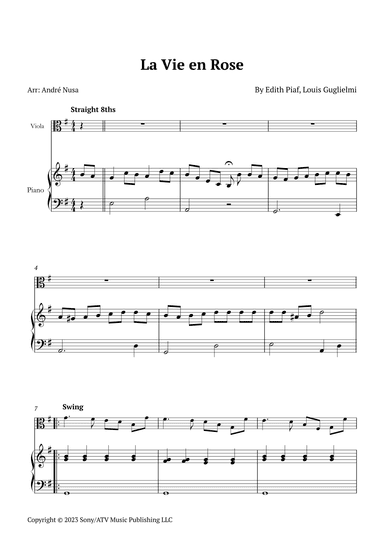 La Vie En Rose (arr. André Nusa)